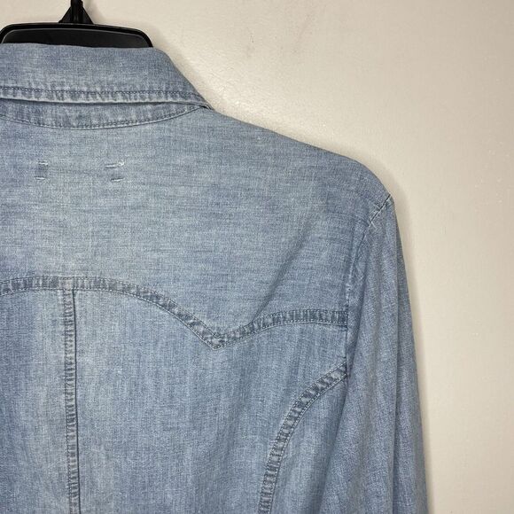 WILLIAM RAST x Target Womens Denim Western Snap-Front Top EUC Metal Studs XL - Picture 4 of 7